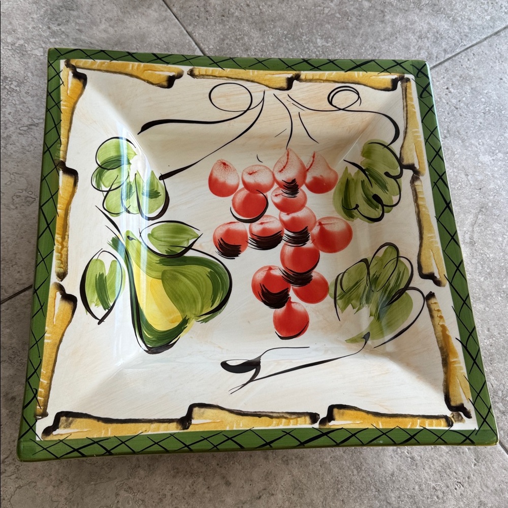 Vintage Antica Fornace Italian ceramic fruit bowl.